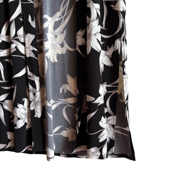 Joseph Ribkoff Black and White Floral LDS Cover Up Size 10 Kimono Cardigan - Picture 5 of 10